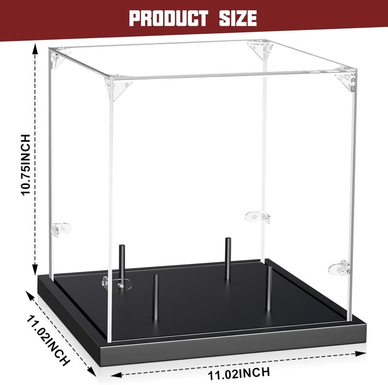 Leffis Basketball Display Case - UV Protected Acrylic Case With Solid Wood Base, Stand for Autographed Standard NBA WNBA Ball Memorabilia Keepsake - Image 4